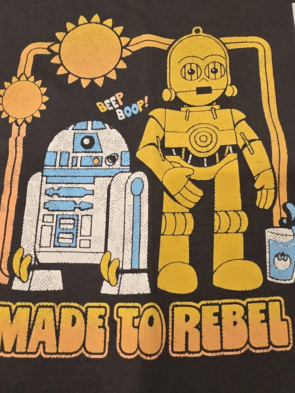 🌻 NWT Star Wars Droids Rebel Graphic Tee Shirt Size 12M